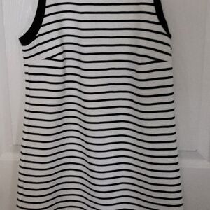 Aqua Monochrome Striped Sleeveless Top